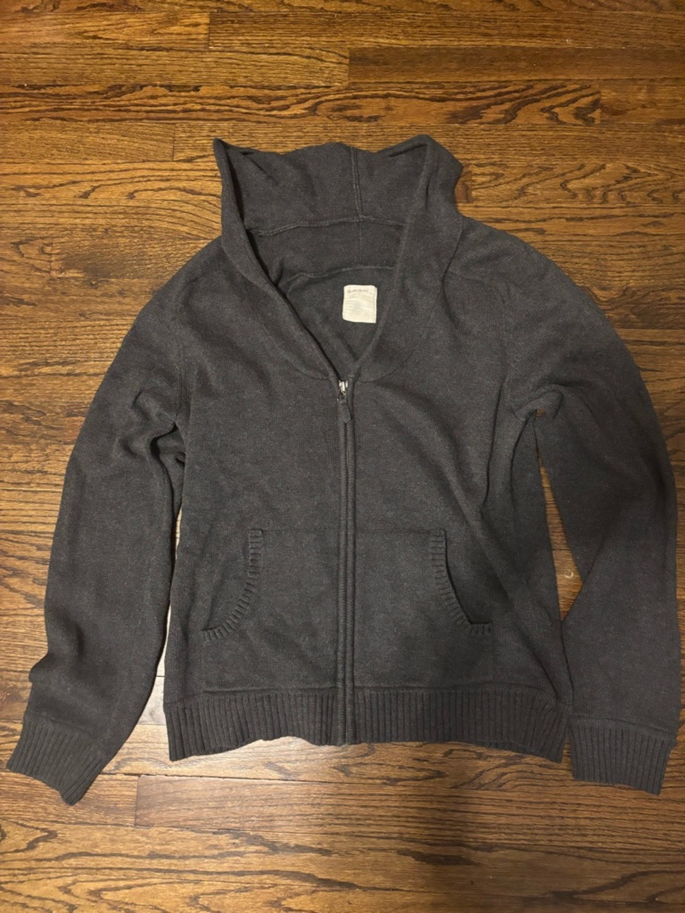 Life After Denim Gray Full Zip Cotton Cashmere Wool Hoodie